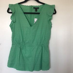 Green Scalloped Blouse NWT